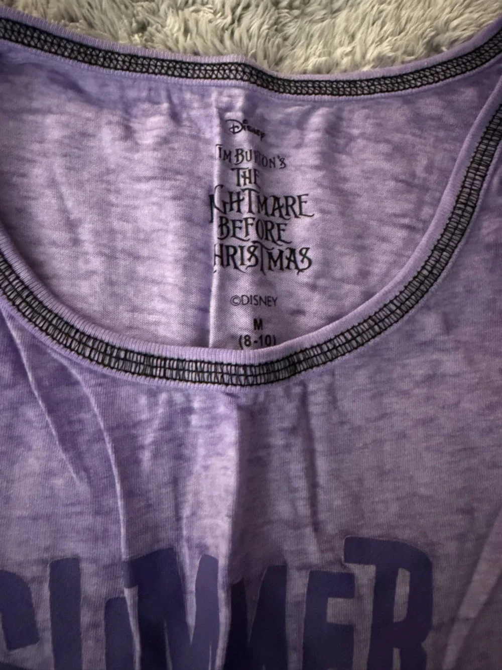 The Nightmare Before Christmas Purple Tank & Black Shorts Sleep Set - Picture 6 of 7